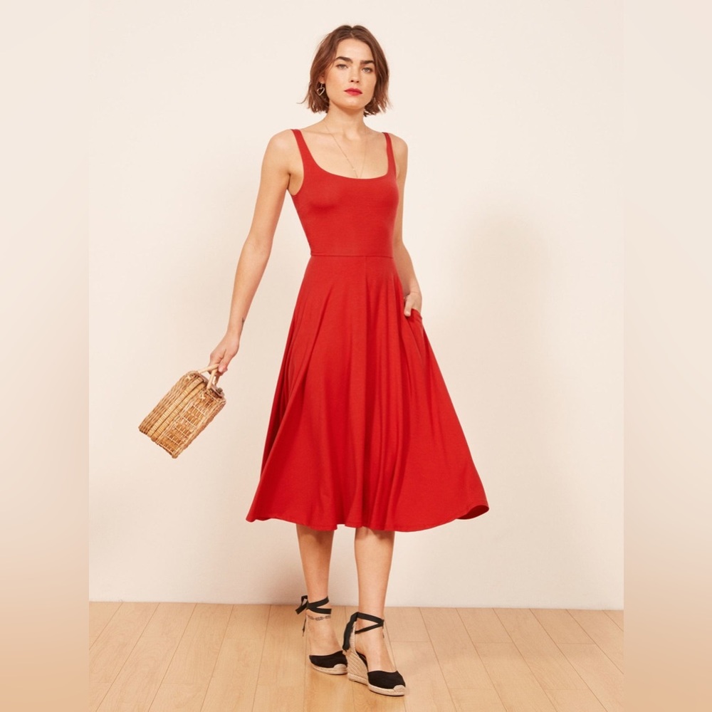 Reformation Rou Red Knit Dress